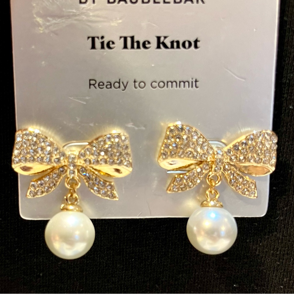 Sugarfix By Baublebar Gold Bow Earrings With Pearl Drop 8$
